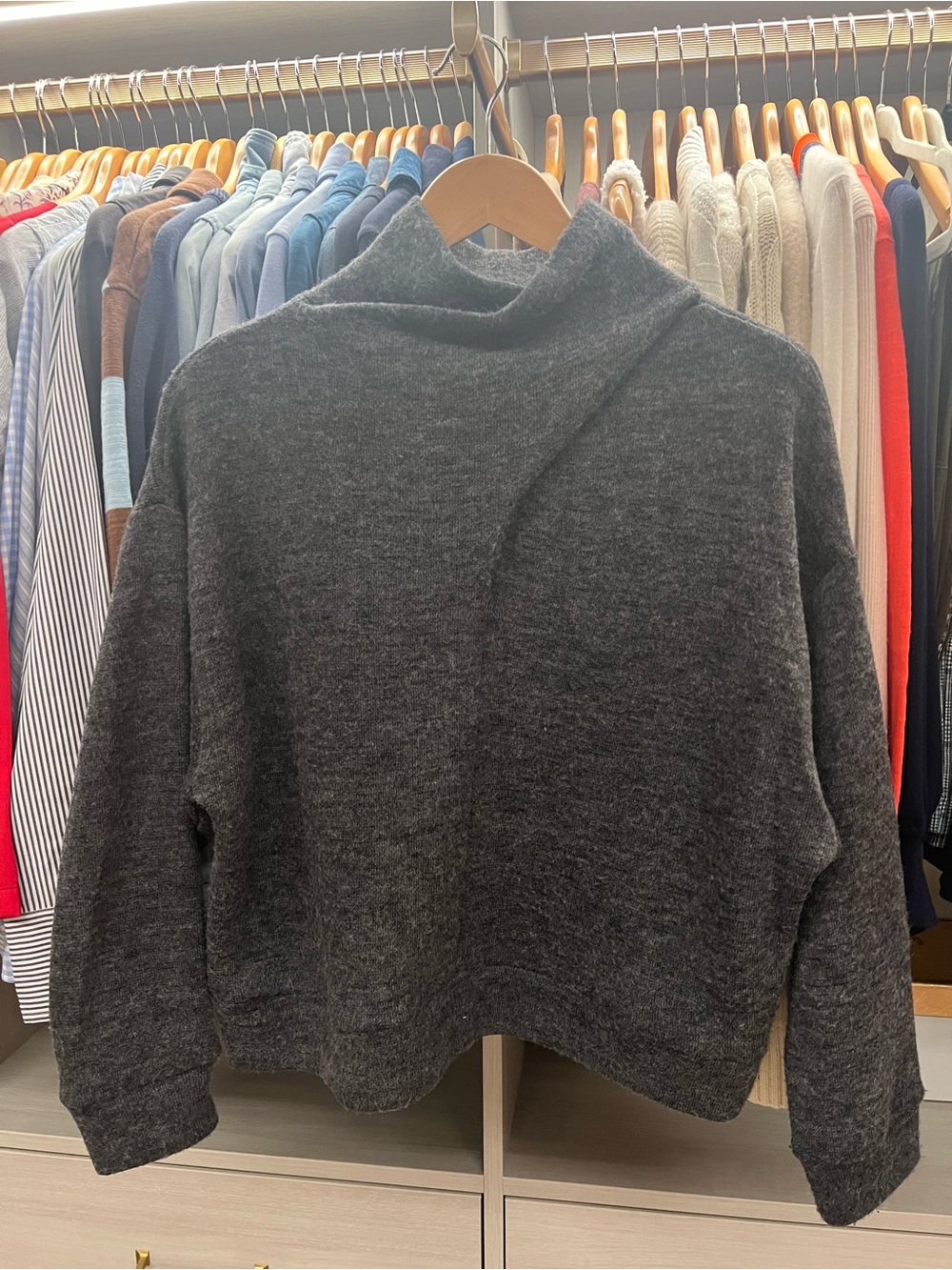 Fifteen Twenty Charcoal Gray Cowl Neck Sweater
